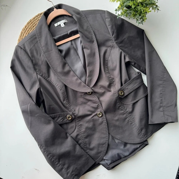 Cabi Work It Blazer Jacket graphite black gray double button women’s size 14‎ - Picture 1 of 12